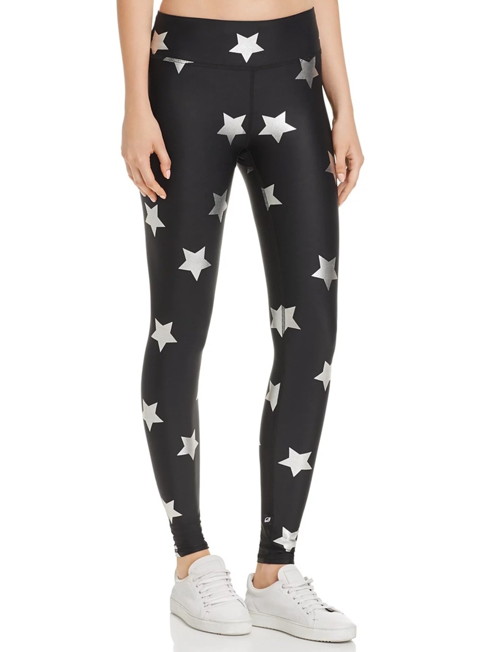 Terez Foiled Silver Star Print Leggings